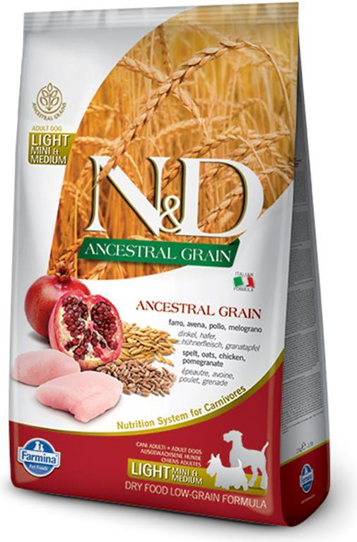 N&D Ancestral Grain Light Mini & Medium Chicken & Pomegranate