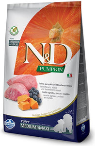 N&D Pumpkin Puppy Medium & Maxi Lamb & Blueberry