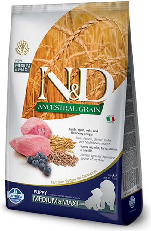 N&D Ancestral Grain Puppy Medium & Maxi Lamb & Blueberry